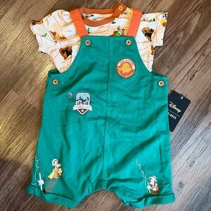 NWT Disney’s A Goofy Movie Two Piece Overall Set